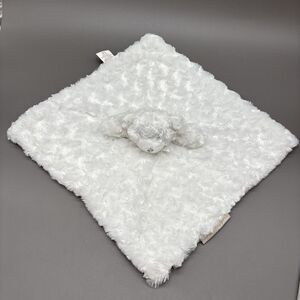 Blankets & Beyond Plush Bear Lovey Security Blanket White Minky Swirl Unisex